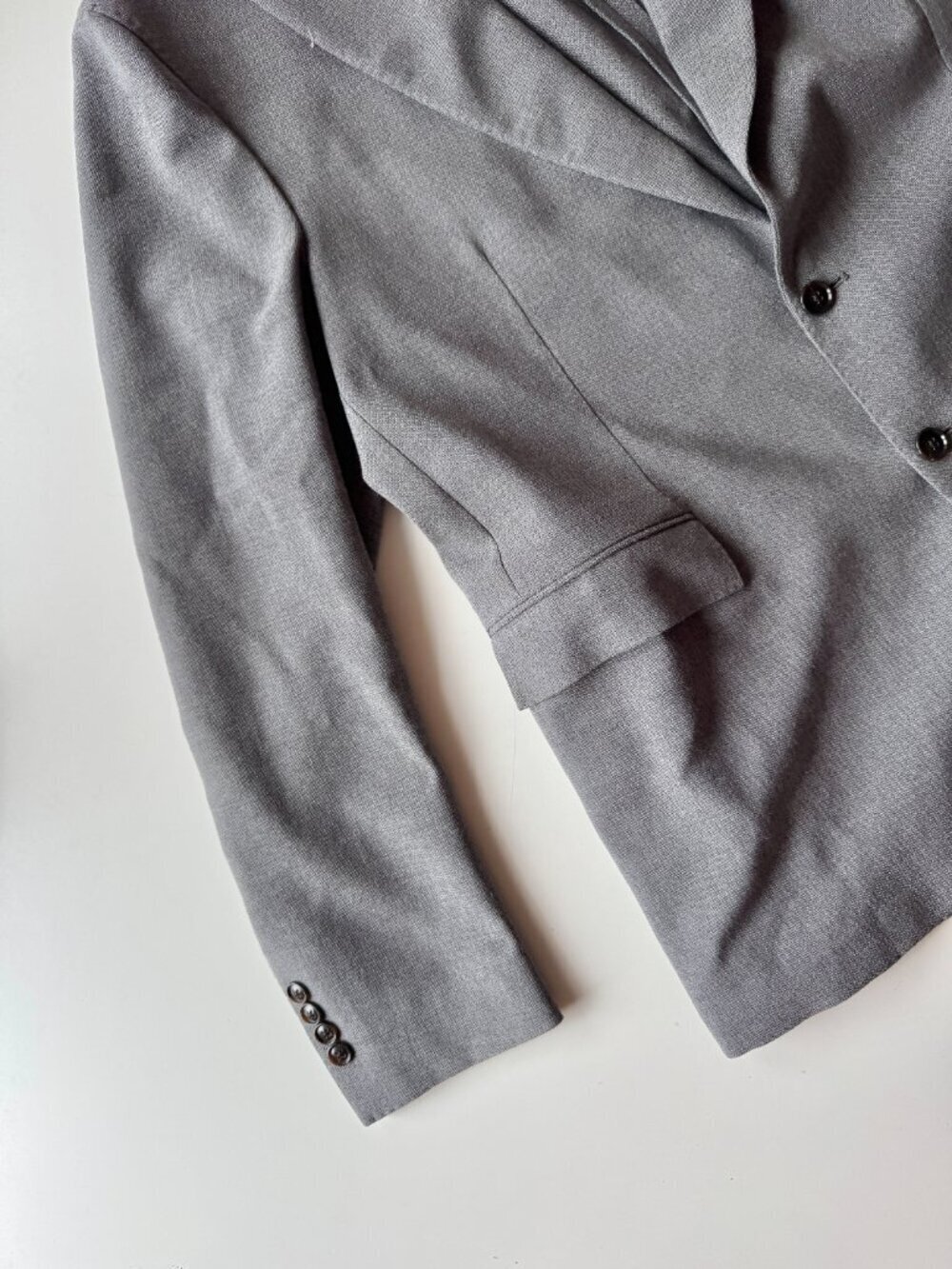 TODD SNYDER Charcoal Grey Italian Wool Hopsack Peak Lapel Sport Coat, Size 44R - Picture 5 of 15
